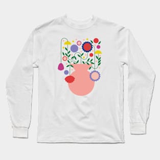 jar  flowers mediterranean happy time traveling colorful nature blooming Long Sleeve T-Shirt